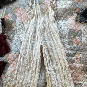 White Striped Jumpsuit